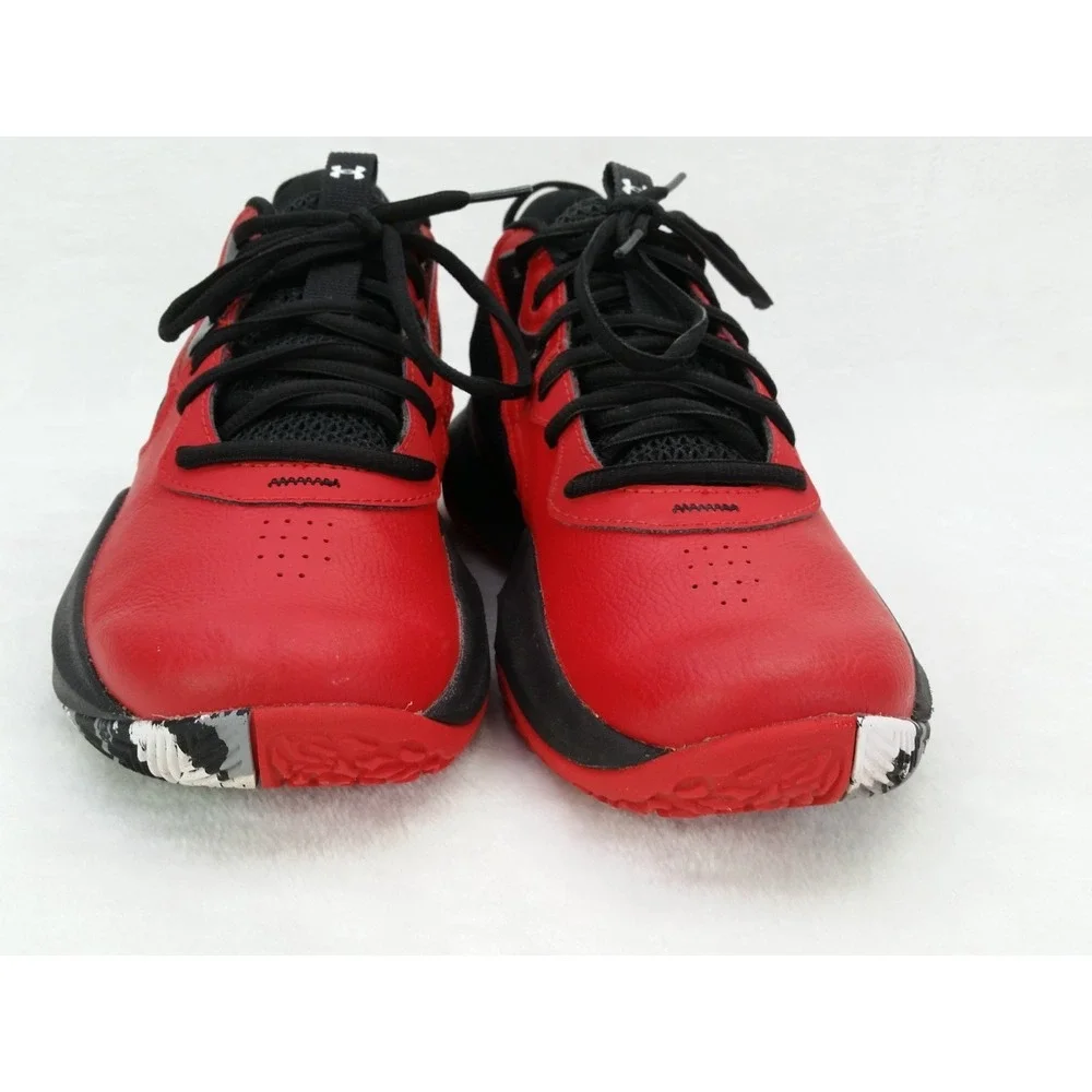 Youth Under Armour Basketball Shoes Red Black Sneakers Art 3025617-600 6.5Y 6.5